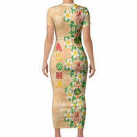 Aloha Hawaii Chilly Christmas Short Sleeve Bodycon Dress Tropical Vibes