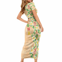 Aloha Hawaii Chilly Christmas Short Sleeve Bodycon Dress Tropical Vibes