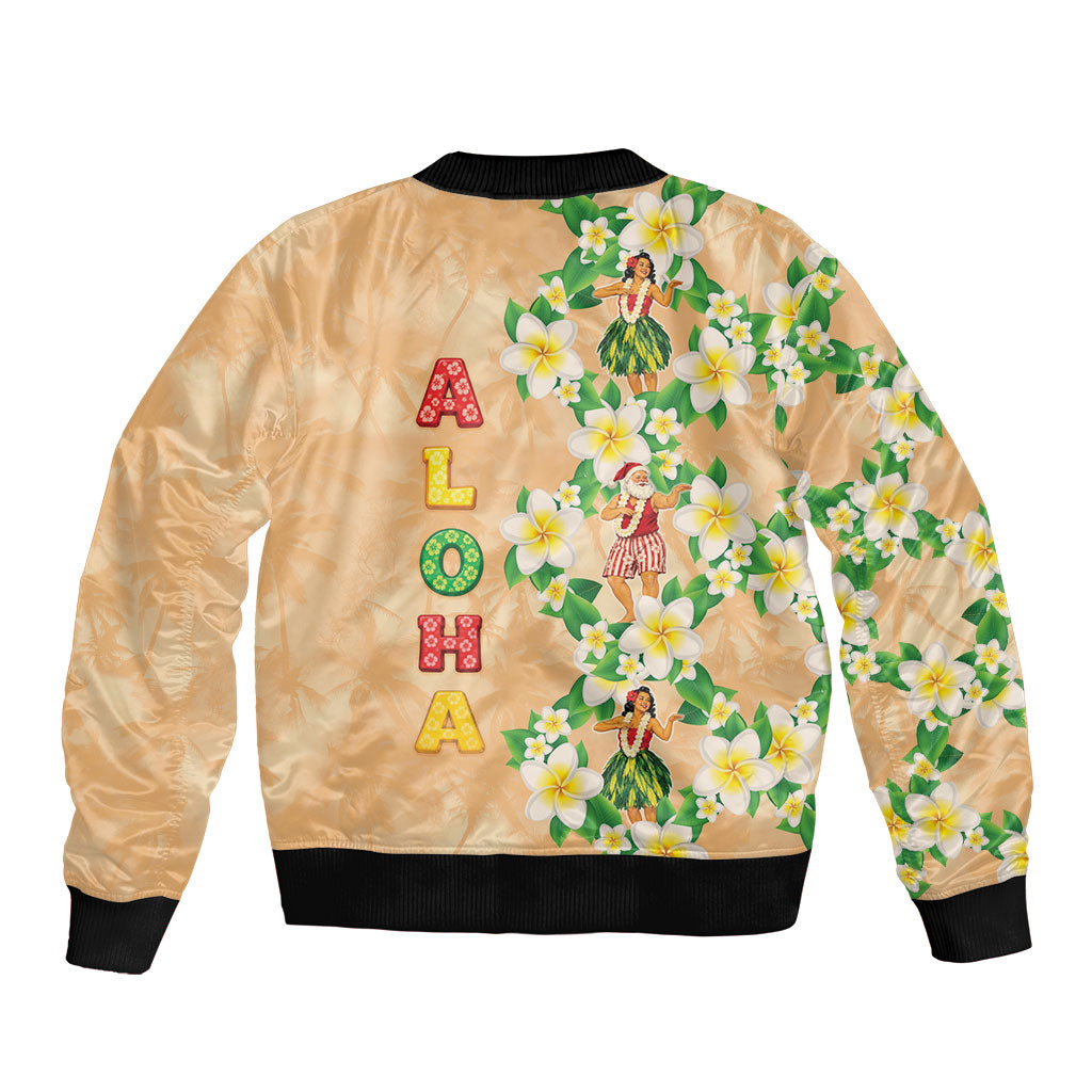 Aloha Hawaii Chilly Christmas Sleeve Zip Bomber Jacket Tropical Vibes