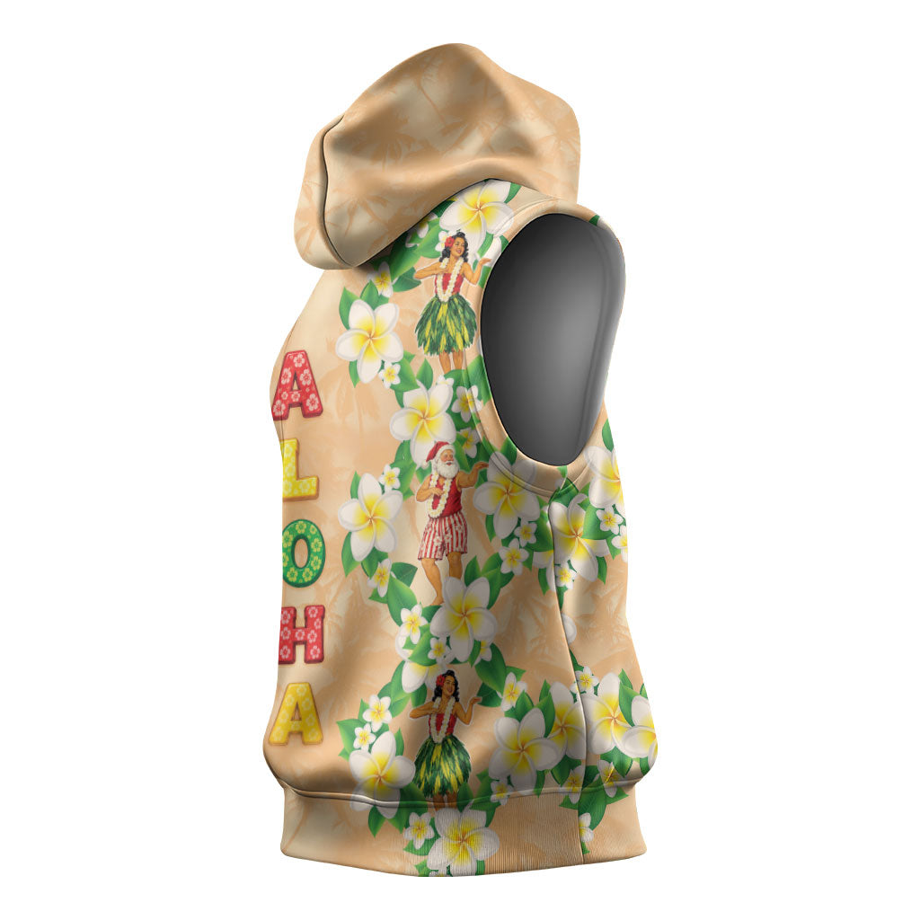 Aloha Hawaii Chilly Christmas Sleeveless Hoodie Tropical Vibes
