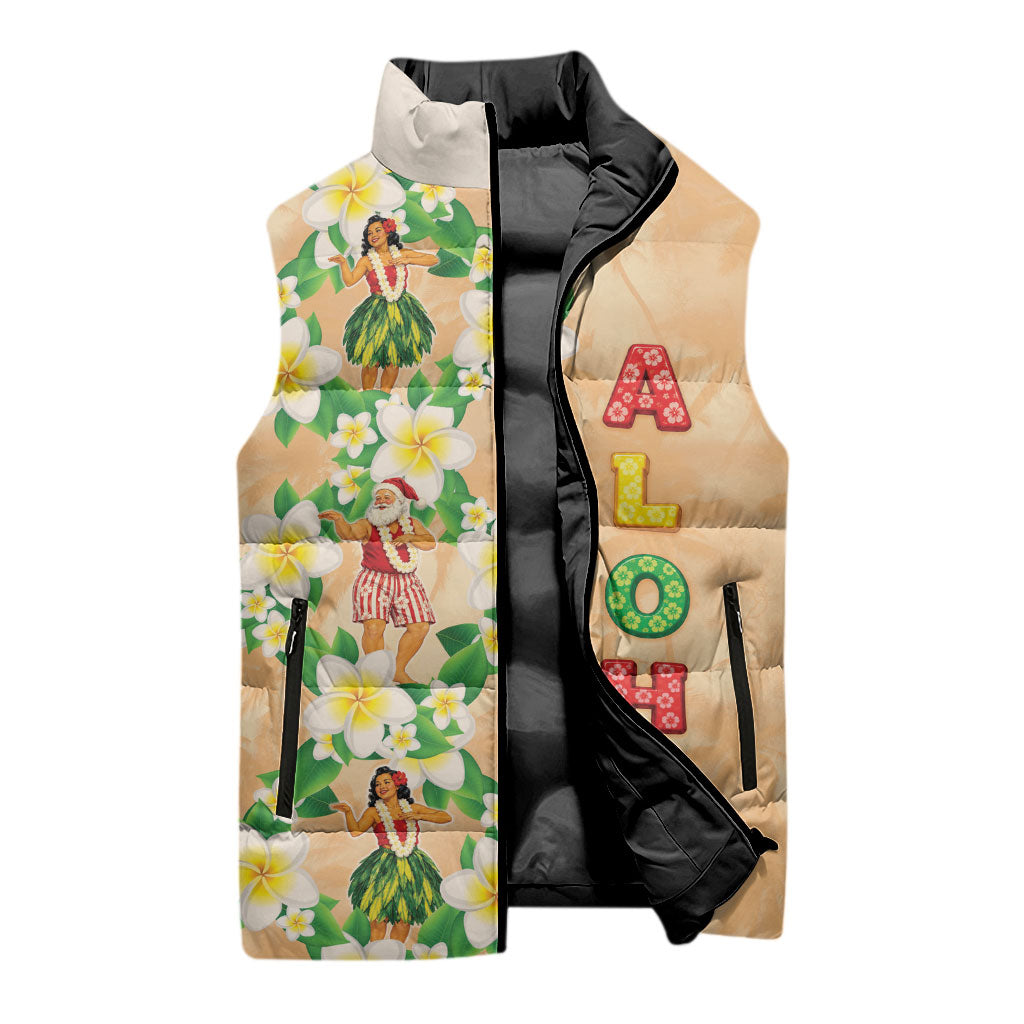 Aloha Hawaii Chilly Christmas Sleeveless Puffer Jacket Tropical Vibes