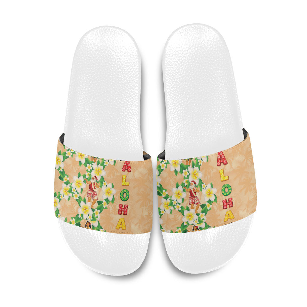 Aloha Hawaii Chilly Christmas Slide Sandals Tropical Vibes