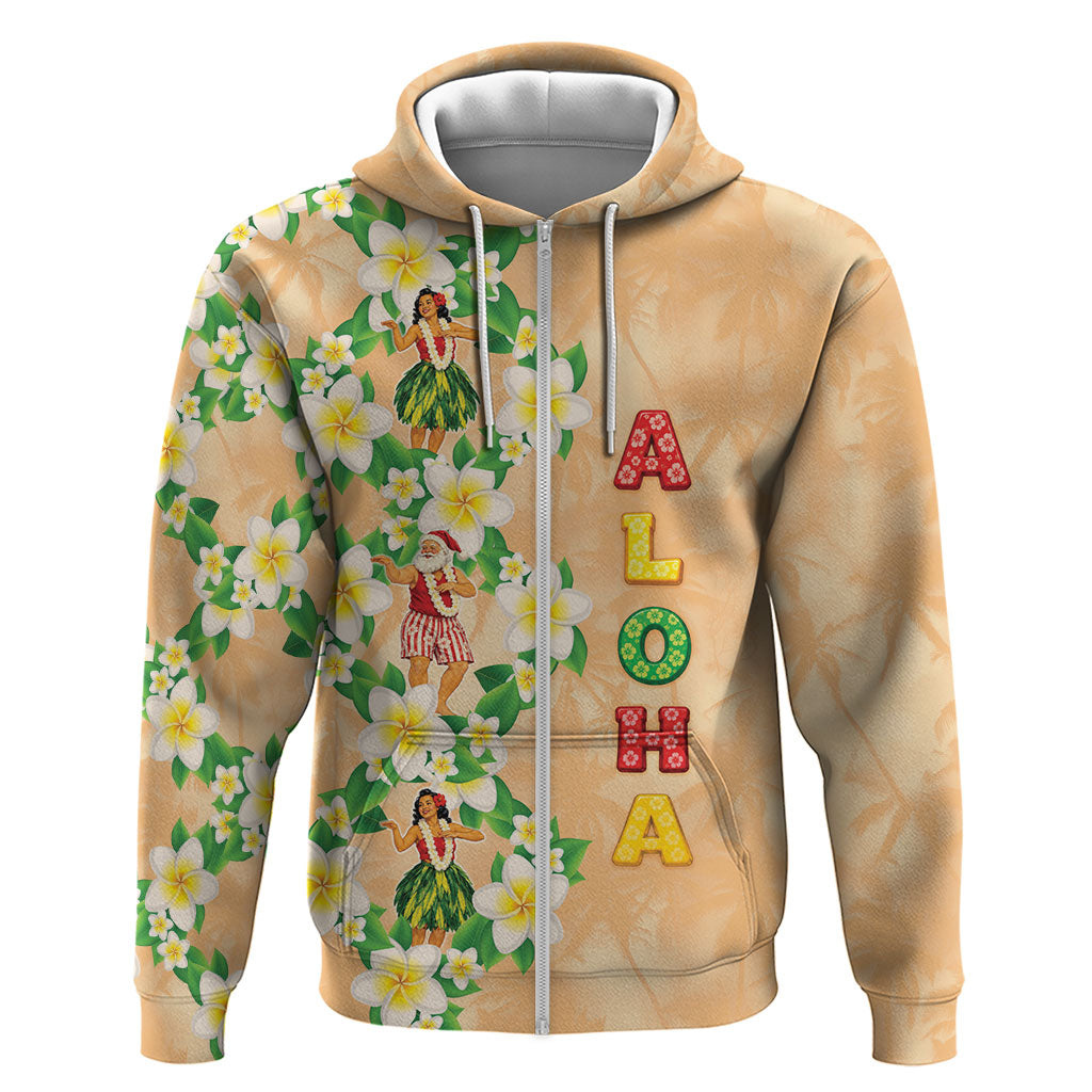 Aloha Hawaii Chilly Christmas Zip Hoodie Tropical Vibes