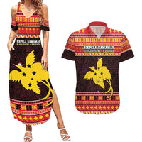Papua New Guinea Christmas Couples Matching Summer Maxi Dress and Hawaiian Shirt Santa Raggiana LT05 Red - Polynesian Pride