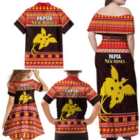 Papua New Guinea Christmas Family Matching Off Shoulder Maxi Dress and Hawaiian Shirt Santa Raggiana LT05 - Polynesian Pride