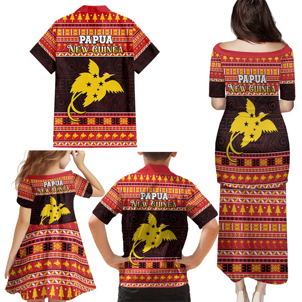 Papua New Guinea Christmas Family Matching Puletasi and Hawaiian Shirt Santa Raggiana LT05 - Polynesian Pride