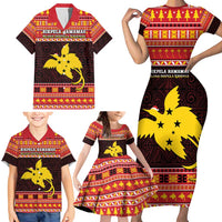 Papua New Guinea Christmas Family Matching Short Sleeve Bodycon Dress and Hawaiian Shirt Santa Raggiana LT05 - Polynesian Pride