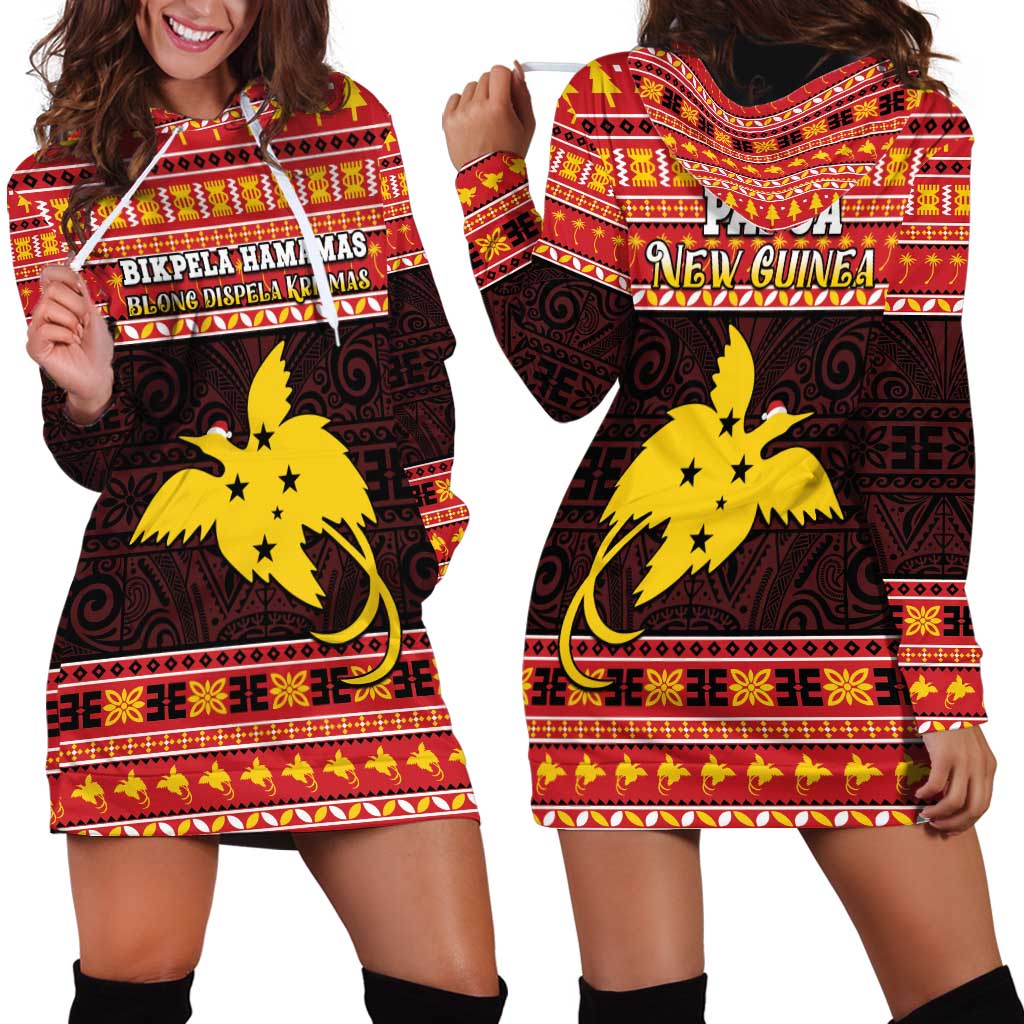 Papua New Guinea Christmas Hoodie Dress Santa Raggiana LT05 - Polynesian Pride