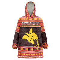 Papua New Guinea Christmas Wearable Blanket Hoodie Santa Raggiana LT05 One Size Red - Polynesian Pride