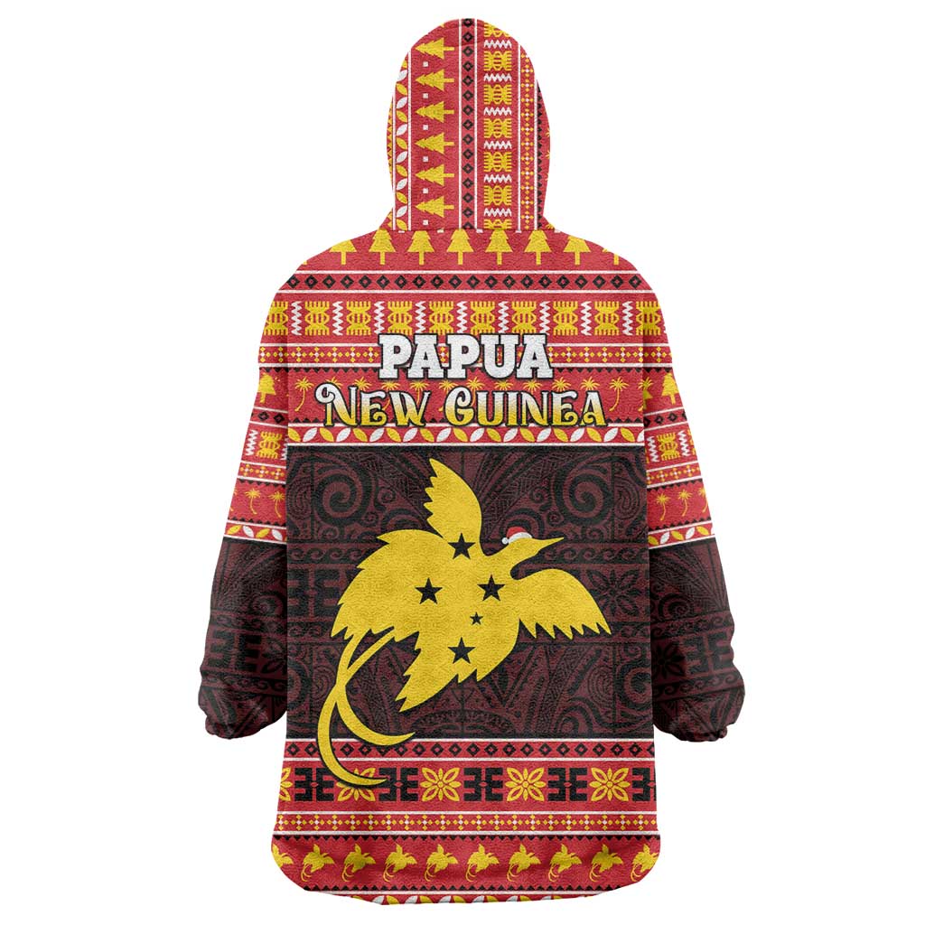 Papua New Guinea Christmas Wearable Blanket Hoodie Santa Raggiana LT05 - Polynesian Pride
