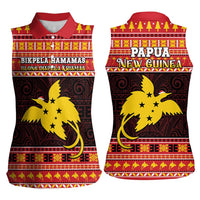 Papua New Guinea Christmas Women Sleeveless Polo Shirt Santa Raggiana LT05 - Polynesian Pride