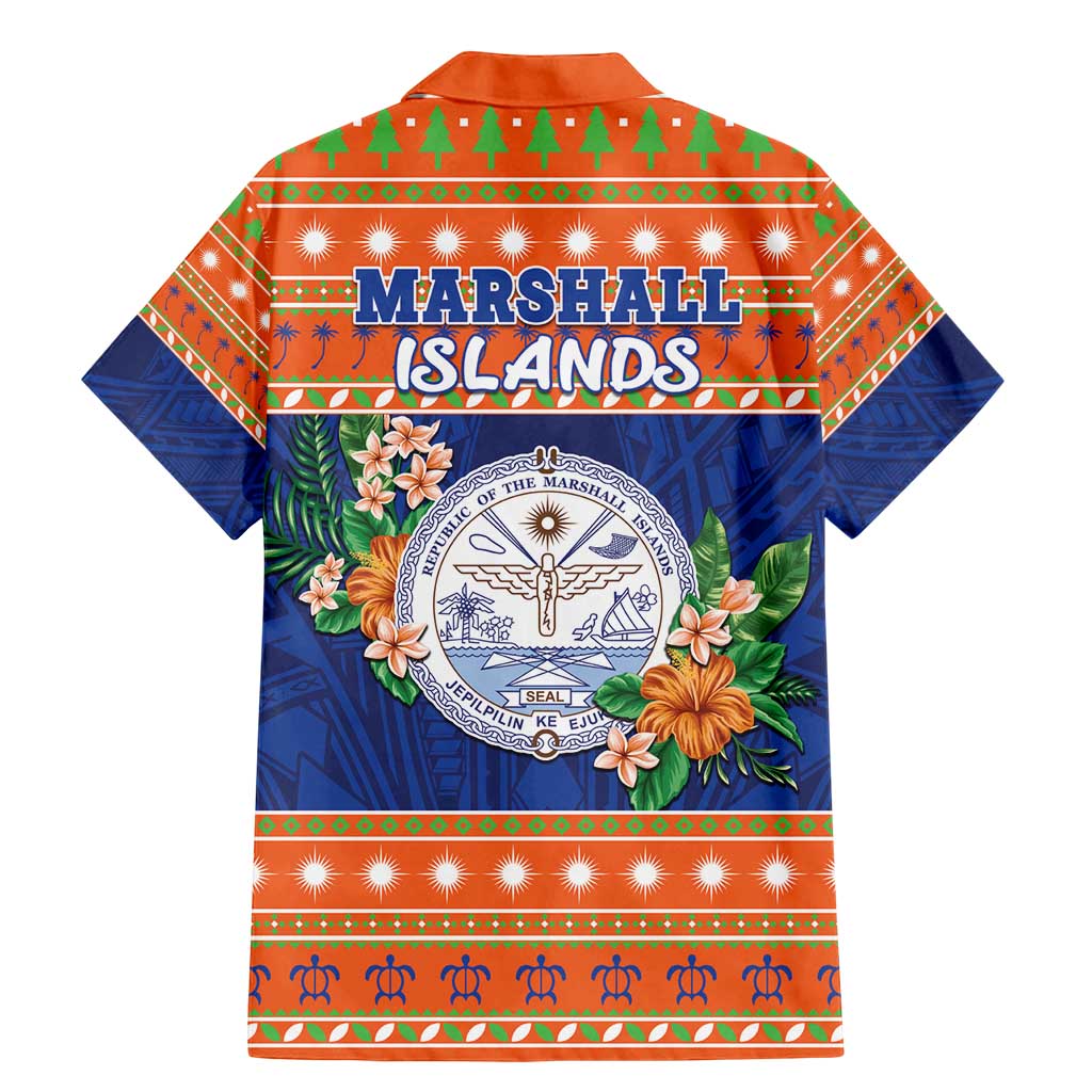 Marshall Islands Christmas Family Matching Mermaid Dress and Hawaiian Shirt Marshallese Seal Meddi Kirijmoj LT05 - Polynesian Pride