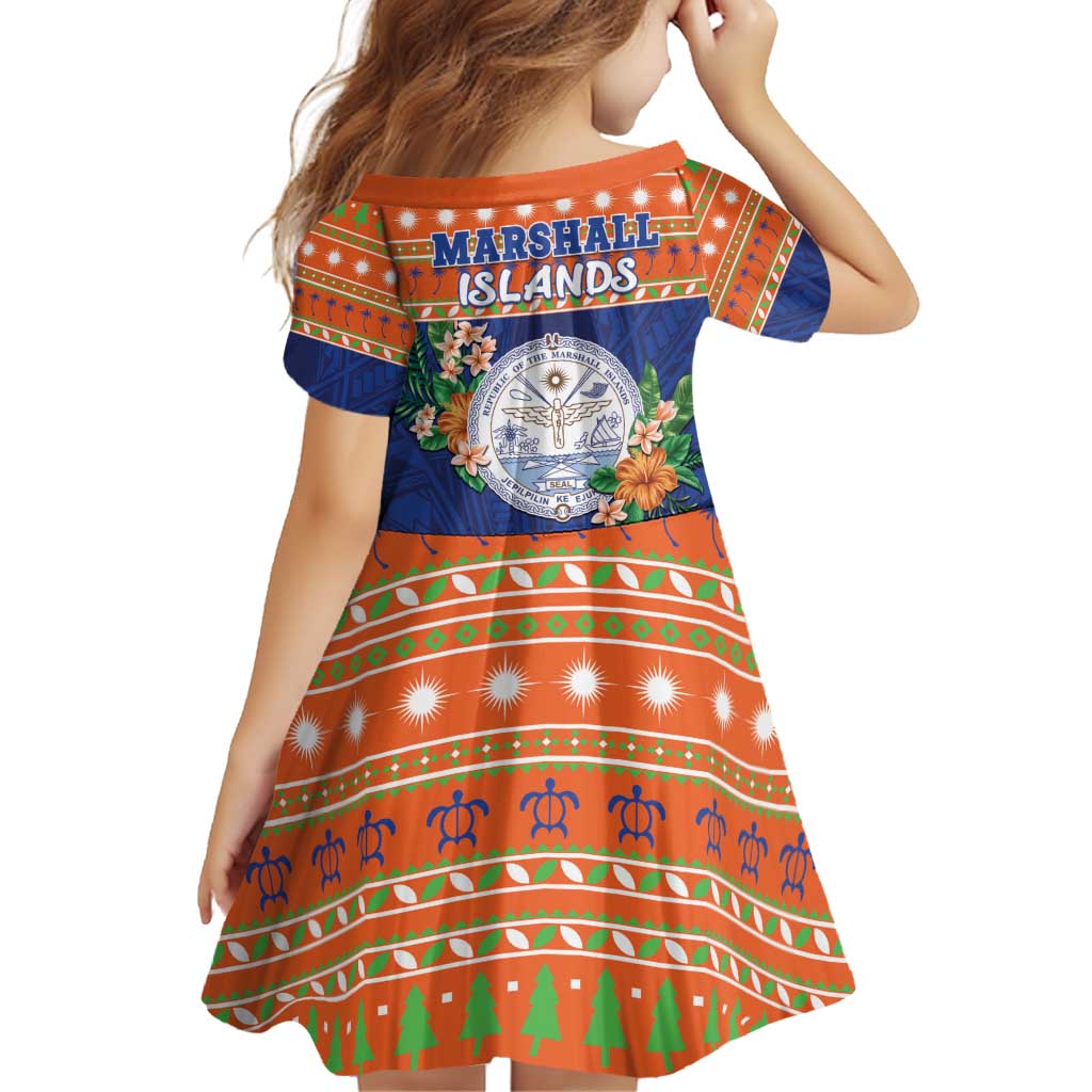 Marshall Islands Christmas Family Matching Off Shoulder Short Dress and Hawaiian Shirt Marshallese Seal Meddi Kirijmoj LT05 - Polynesian Pride