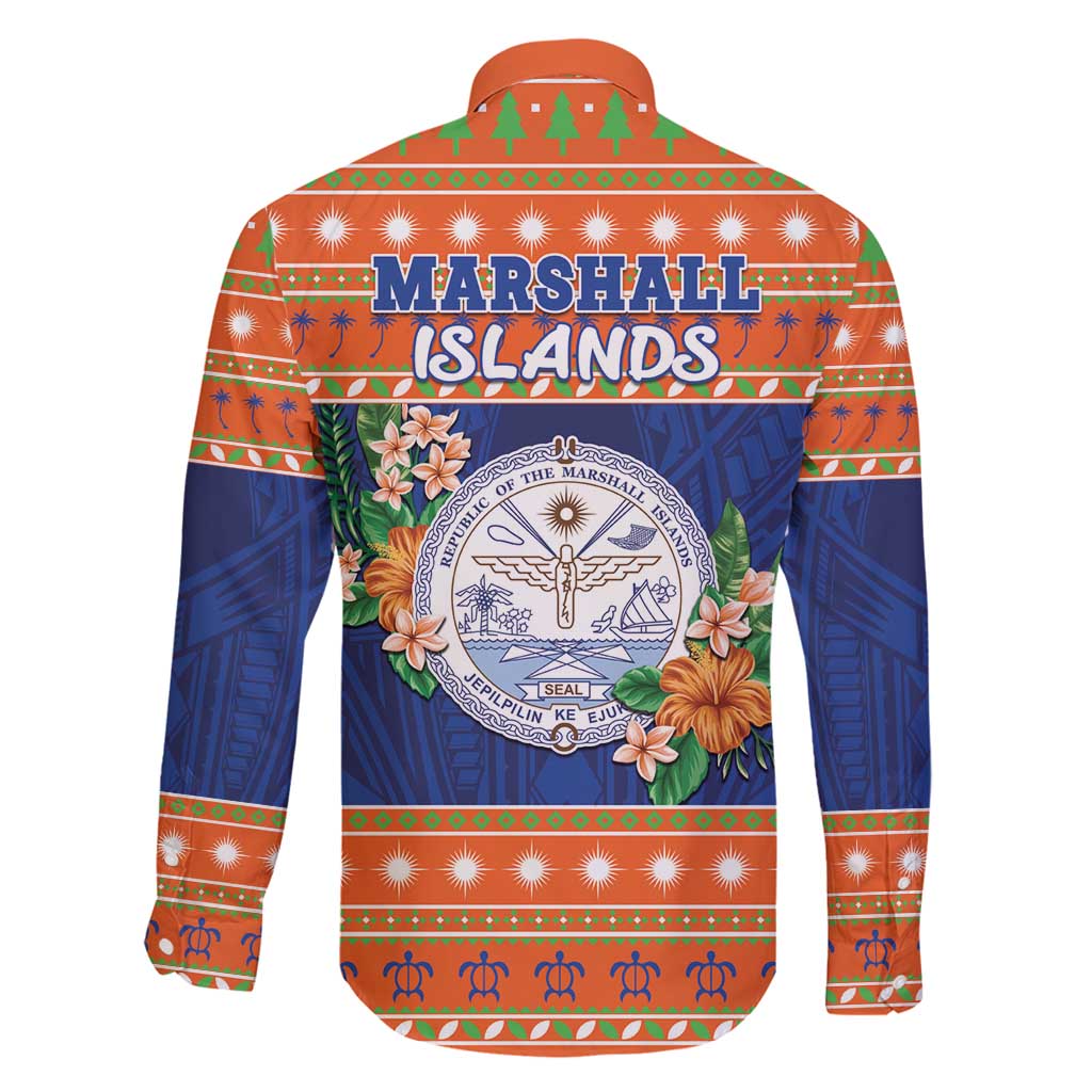 Marshall Islands Christmas Family Matching Off Shoulder Short Dress and Hawaiian Shirt Marshallese Seal Meddi Kirijmoj LT05 - Polynesian Pride