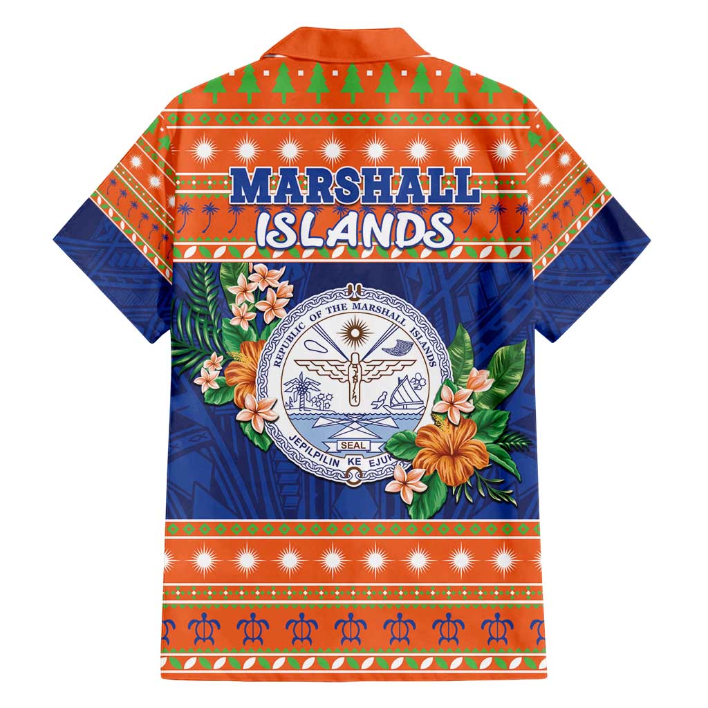 Marshall Islands Christmas Family Matching Puletasi and Hawaiian Shirt Marshallese Seal Meddi Kirijmoj LT05 - Polynesian Pride