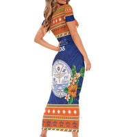 Marshall Islands Christmas Family Matching Short Sleeve Bodycon Dress and Hawaiian Shirt Marshallese Seal Meddi Kirijmoj LT05 - Polynesian Pride