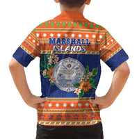 Marshall Islands Christmas Family Matching Tank Maxi Dress and Hawaiian Shirt Marshallese Seal Meddi Kirijmoj LT05 - Polynesian Pride