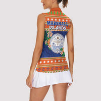Marshall Islands Christmas Women Sleeveless Polo Shirt Marshallese Seal Meddi Kirijmoj LT05 - Polynesian Pride