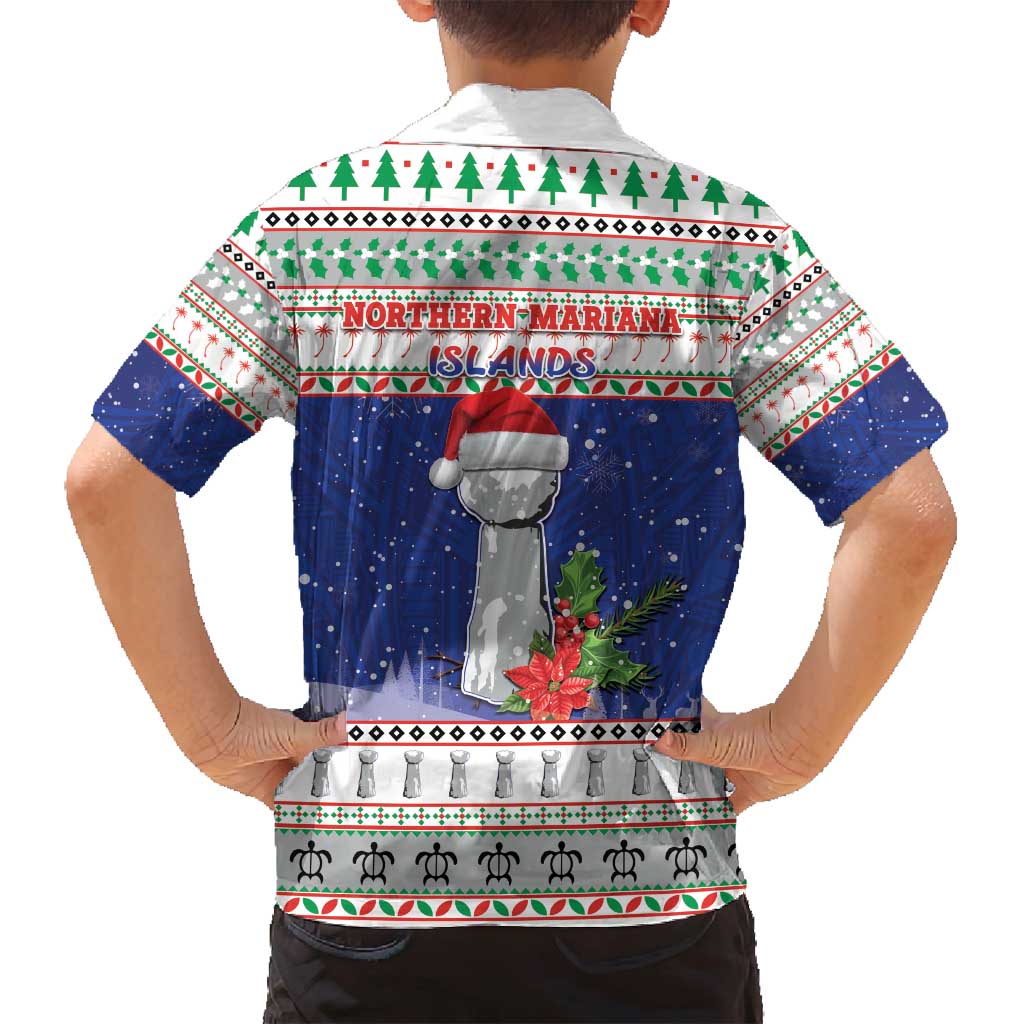 Northern Mariana Islands Christmas Family Matching Long Sleeve Bodycon Dress and Hawaiian Shirt Poinsettia Filis Pasgua LT05 - Polynesian Pride