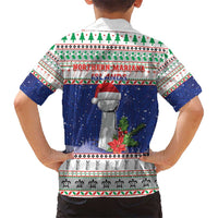 Northern Mariana Islands Christmas Kid Hawaiian Shirt Poinsettia Filis Pasgua LT05 - Polynesian Pride