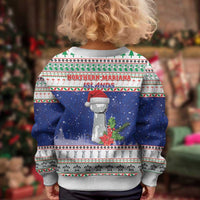 Northern Mariana Islands Christmas Kid Ugly Christmas Sweater Poinsettia Filis Pasgua LT05 - Polynesian Pride