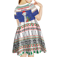 Northern Mariana Islands Christmas Kid Short Sleeve Dress Poinsettia Filis Pasgua LT05 - Polynesian Pride