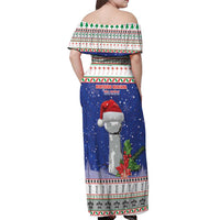 Northern Mariana Islands Christmas Off Shoulder Maxi Dress Poinsettia Filis Pasgua LT05 - Polynesian Pride