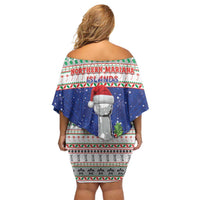Northern Mariana Islands Christmas Off Shoulder Short Dress Poinsettia Filis Pasgua LT05 - Polynesian Pride