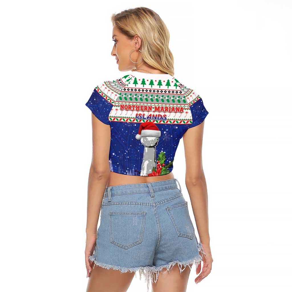 Northern Mariana Islands Christmas Raglan Cropped T Shirt Poinsettia Filis Pasgua LT05 - Polynesian Pride