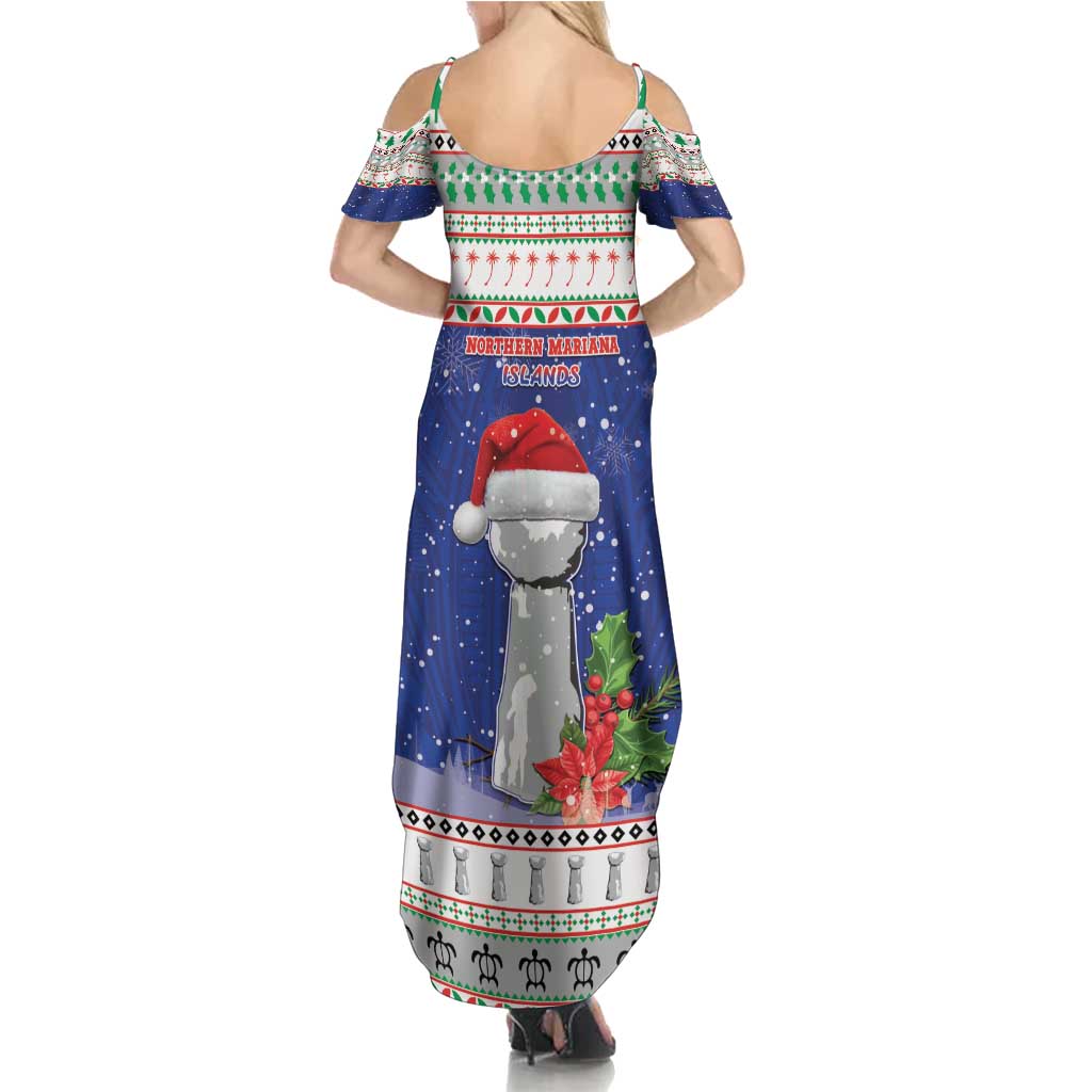 Northern Mariana Islands Christmas Summer Maxi Dress Poinsettia Filis Pasgua LT05 - Polynesian Pride