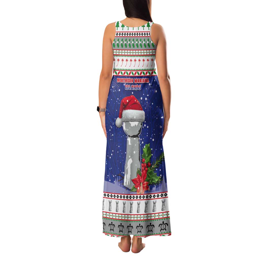 Northern Mariana Islands Christmas Tank Maxi Dress Poinsettia Filis Pasgua LT05 - Polynesian Pride