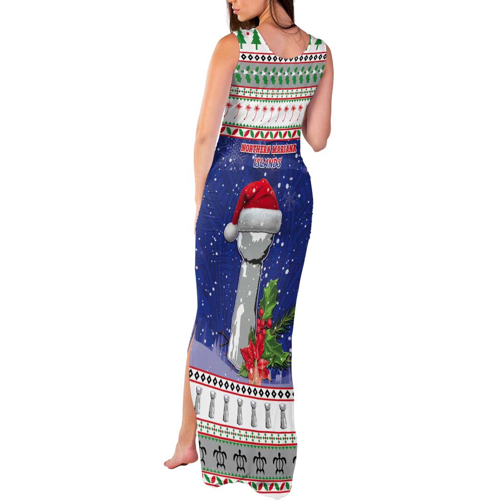 Northern Mariana Islands Christmas Tank Maxi Dress Poinsettia Filis Pasgua LT05 - Polynesian Pride
