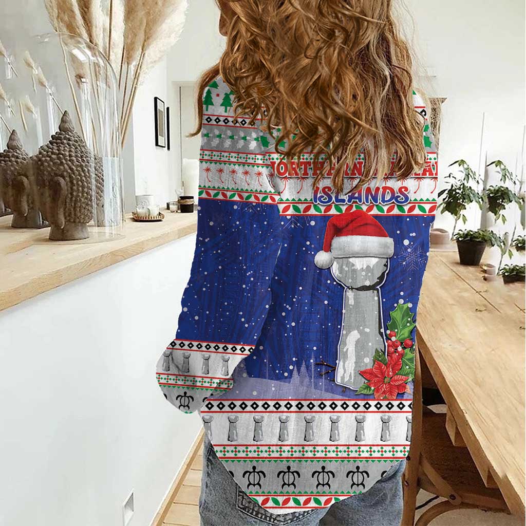 Northern Mariana Islands Christmas Women Casual Shirt Poinsettia Filis Pasgua LT05 - Polynesian Pride