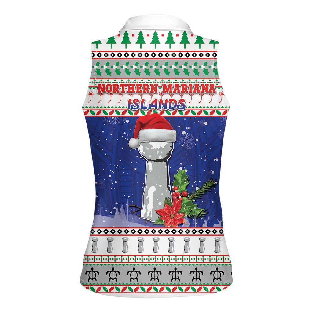 Northern Mariana Islands Christmas Women Sleeveless Polo Shirt Poinsettia Filis Pasgua LT05 - Polynesian Pride