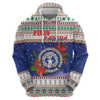 Northern Mariana Islands Christmas Zip Hoodie Poinsettia Filis Pasgua LT05 - Polynesian Pride