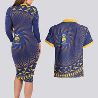Nauru Angam Day Couples Matching Long Sleeve Bodycon Dress and Hawaiian Shirt Polynesian Tribal Pattern Unique Style LT05 - Polynesian Pride
