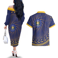 Nauru Angam Day Couples Matching Off The Shoulder Long Sleeve Dress and Hawaiian Shirt Polynesian Tribal Pattern Unique Style LT05 - Polynesian Pride