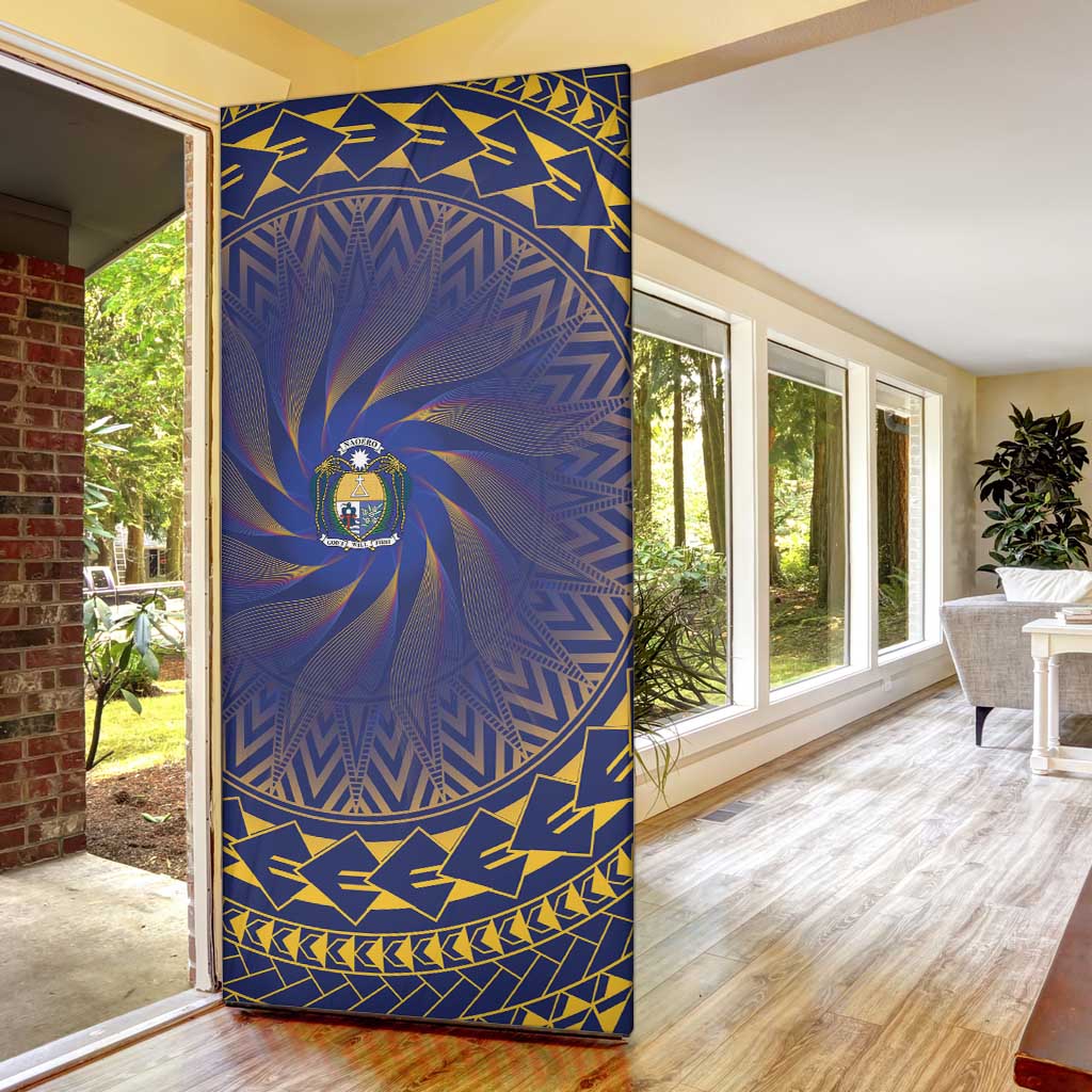 Nauru Angam Day Door Cover Polynesian Tribal Pattern Unique Style - Polynesian Pride