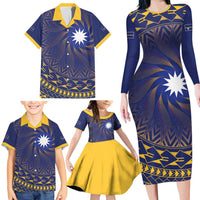 Nauru Angam Day Family Matching Long Sleeve Bodycon Dress and Hawaiian Shirt Polynesian Tribal Pattern Unique Style LT05 - Polynesian Pride