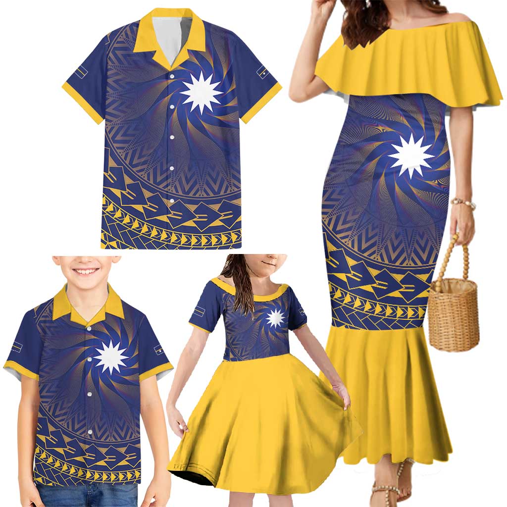 Nauru Angam Day Family Matching Mermaid Dress and Hawaiian Shirt Polynesian Tribal Pattern Unique Style LT05 - Polynesian Pride