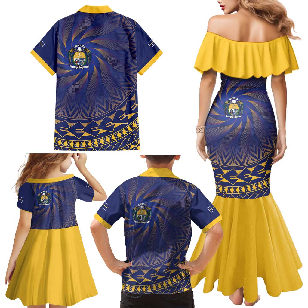 Nauru Angam Day Family Matching Mermaid Dress and Hawaiian Shirt Polynesian Tribal Pattern Unique Style LT05 - Polynesian Pride