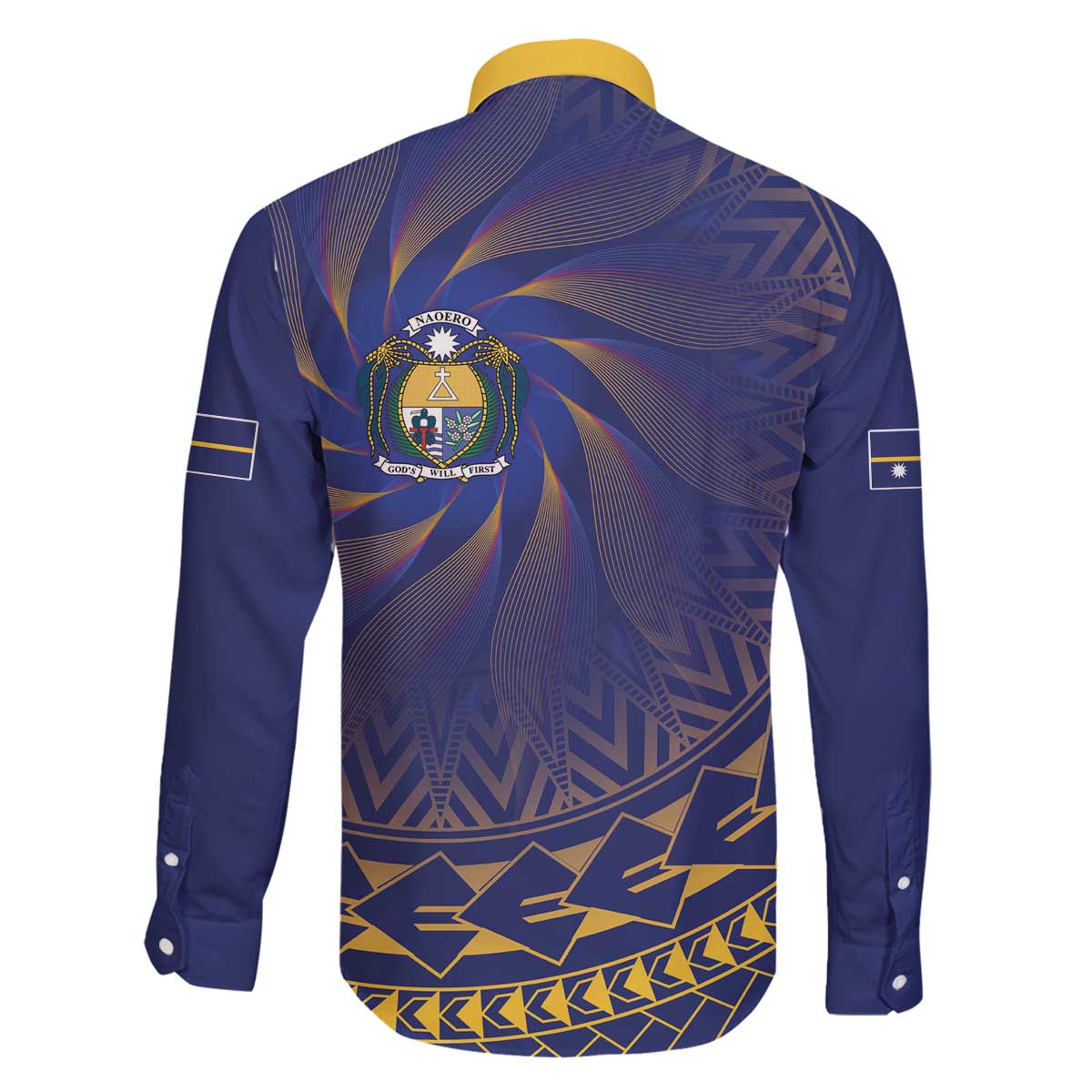 Nauru Angam Day Family Matching Off The Shoulder Long Sleeve Dress and Hawaiian Shirt Polynesian Tribal Pattern Unique Style LT05 - Polynesian Pride