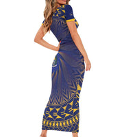 Nauru Angam Day Family Matching Short Sleeve Bodycon Dress and Hawaiian Shirt Polynesian Tribal Pattern Unique Style LT05 - Polynesian Pride