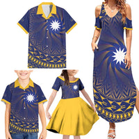 Nauru Angam Day Family Matching Summer Maxi Dress and Hawaiian Shirt Polynesian Tribal Pattern Unique Style LT05 - Polynesian Pride