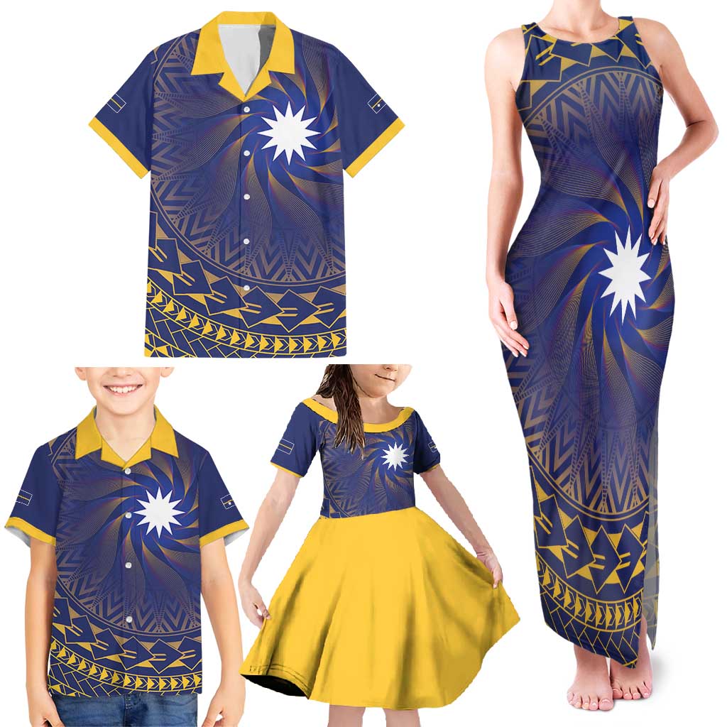 Nauru Angam Day Family Matching Tank Maxi Dress and Hawaiian Shirt Polynesian Tribal Pattern Unique Style LT05 - Polynesian Pride