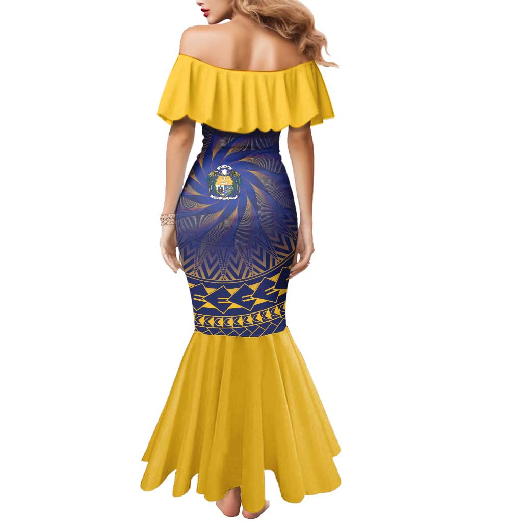 Nauru Angam Day Mermaid Dress Polynesian Tribal Pattern Unique Style LT05 - Polynesian Pride