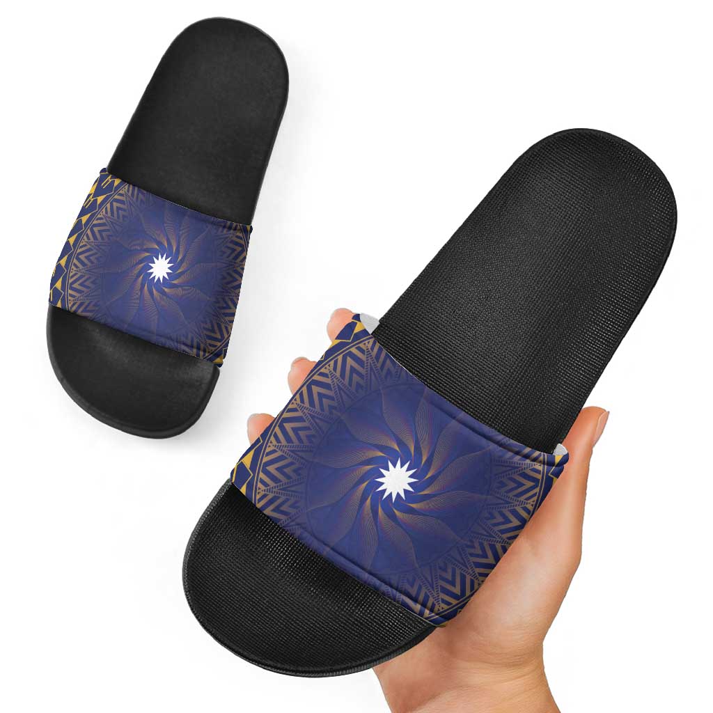 Nauru Angam Day Slide Sandals Polynesian Tribal Pattern Unique Style - Polynesian Pride