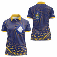 Nauru Angam Day Women Polo Shirt Polynesian Tribal Pattern Unique Style - Polynesian Pride