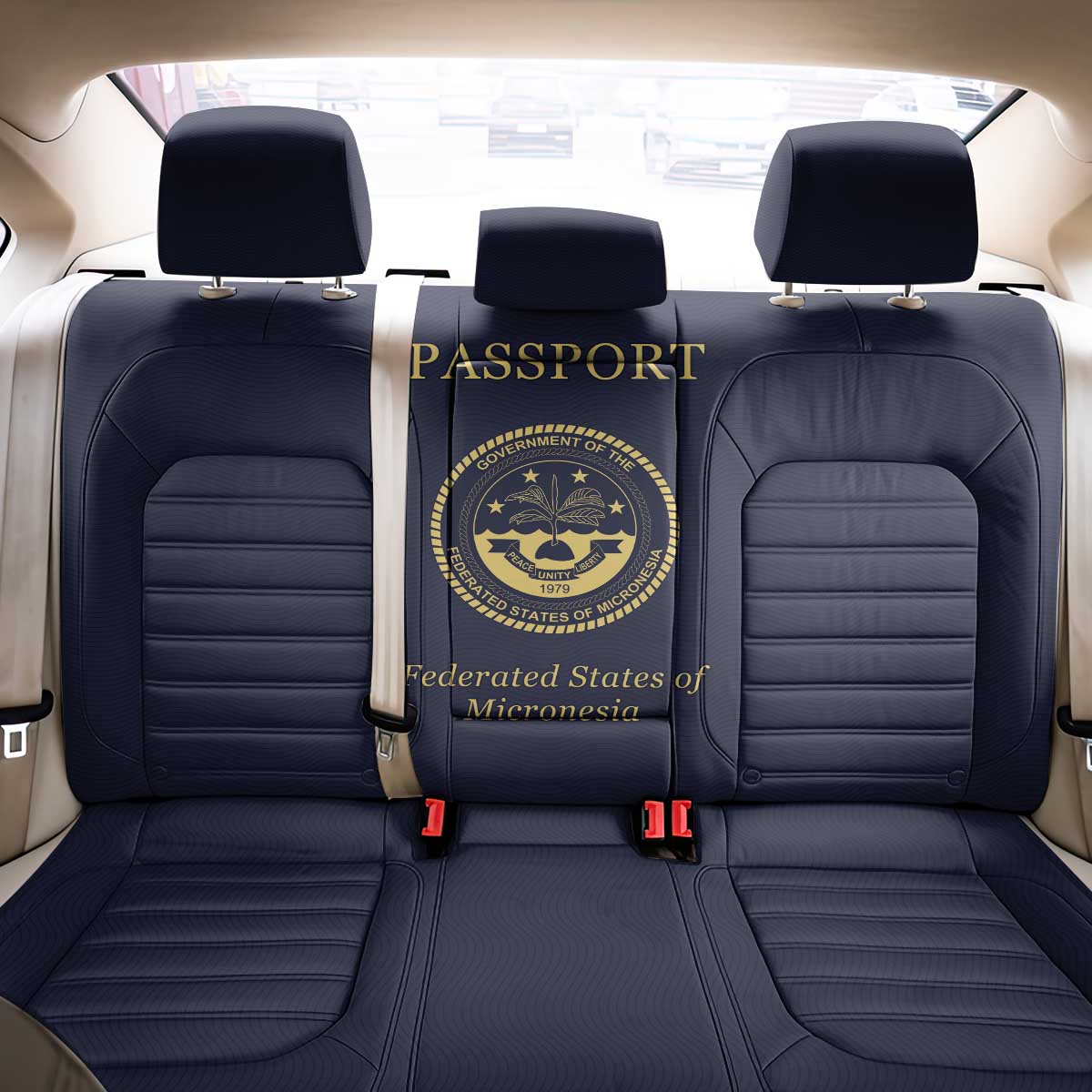 Federated States Of Micronesia Back Car Seat Cover FSM Passport - Polynesian Pride