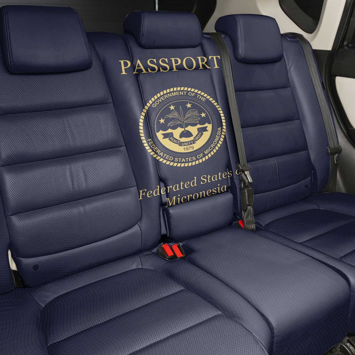 Federated States Of Micronesia Back Car Seat Cover FSM Passport - Polynesian Pride